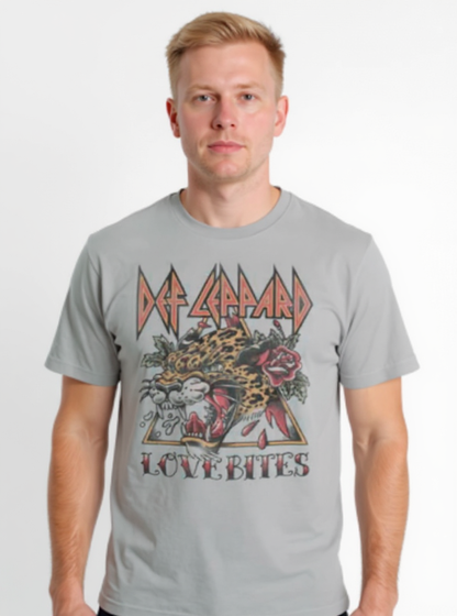 Def Leppard Vintage Love Bites Silver T-Shirt