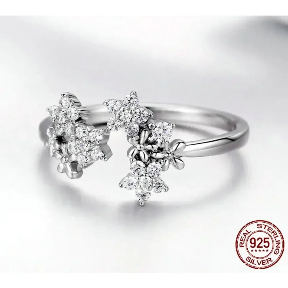 Nuit Étoilée Scintillante : Parure Collier et Bague en Argent 925 avec Oxyde de Zirconium