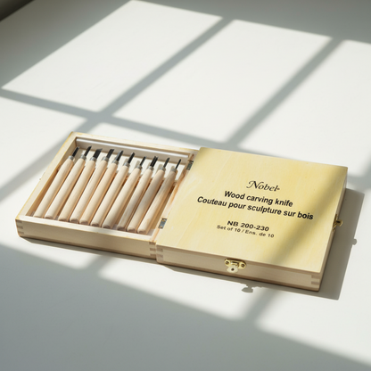 Wood Carving Knife Set Of 10 with Wooden Box