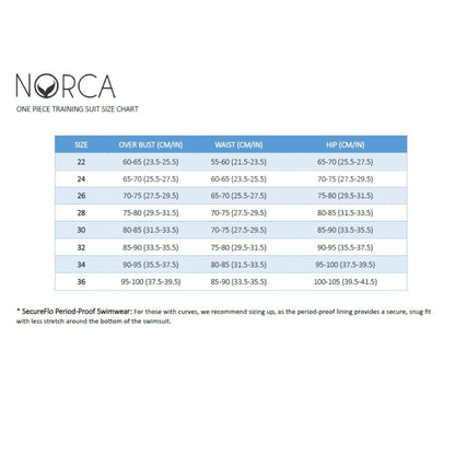 Maillot de bain d'entraînement une pièce Flamingo Tie-Back par Norca