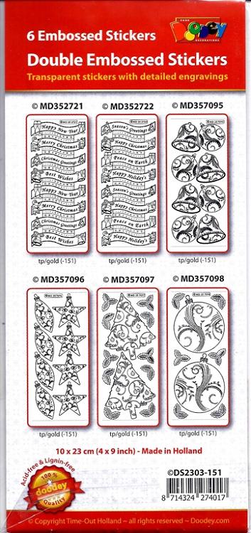 Autocollant - Lot de 6, double gaufrage