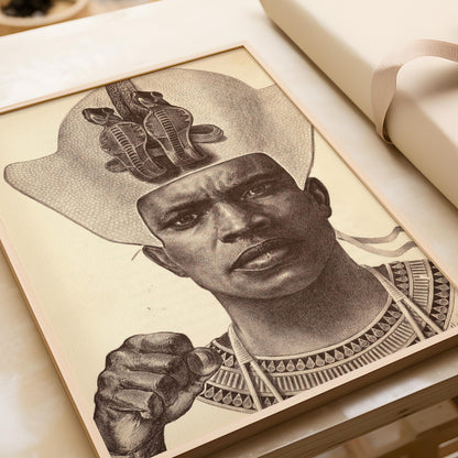 E. Harper Johnson - Piankhy le Grand, Planche 9 | IMPRESSION – Majestueux Roi Guerrier Africain (Encadré et non encadré disponibles)