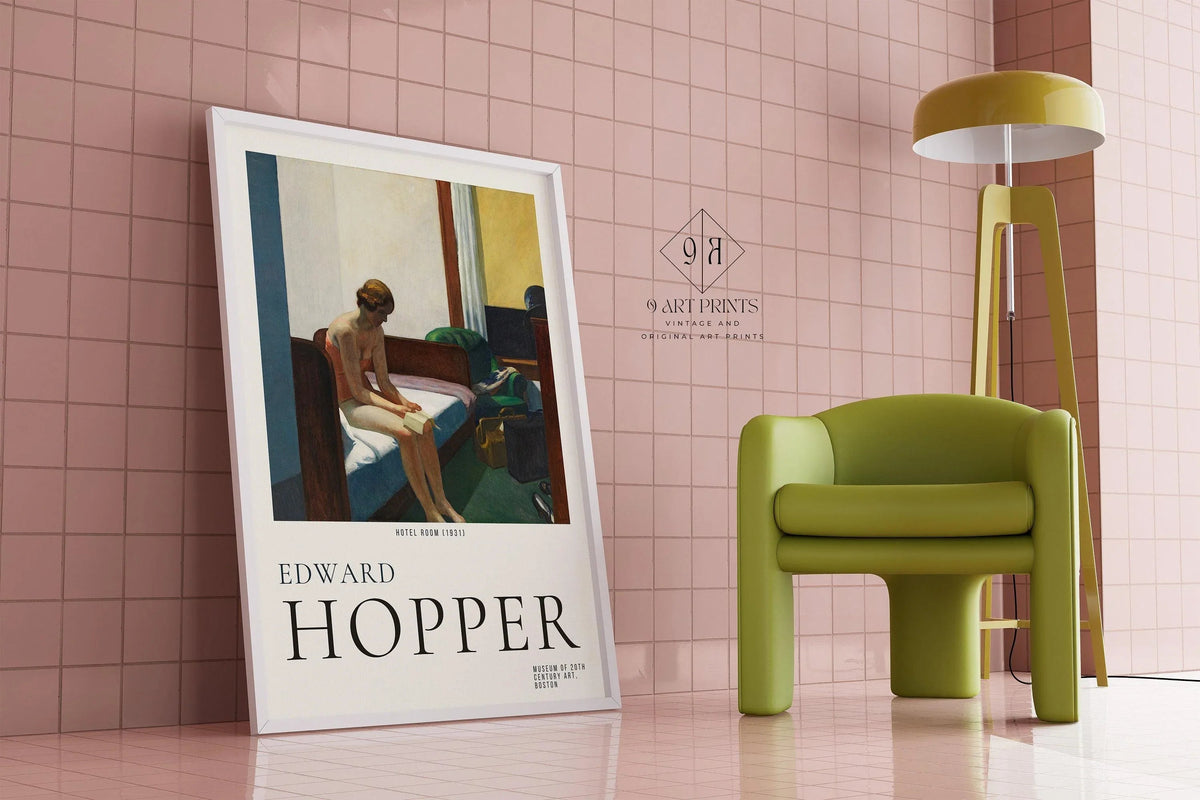Edward Hopper - HOTEL ROOM | Famous Art (available handframed or unframed)