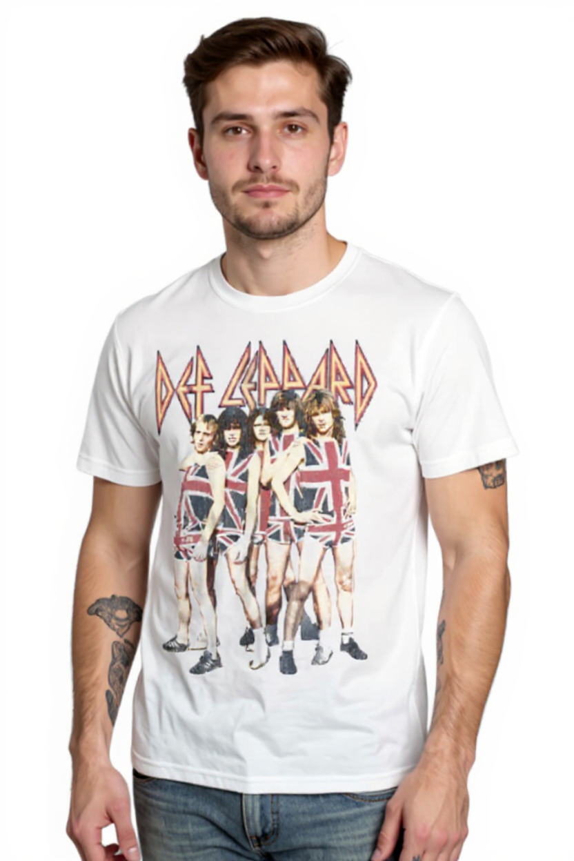 T-shirt blanc Def Leppard Group