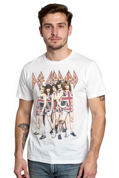 T-shirt blanc Def Leppard Group