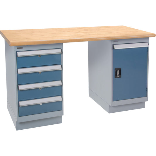 Établi préconfiguré, Porte et tiroirs, Capacité de 1 134 kg, 152 cm L x 61 cm P, 86 cm H