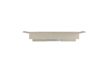 Augusta Modern Floating Shelved Entertainment Center - Beige/Cream Gloss