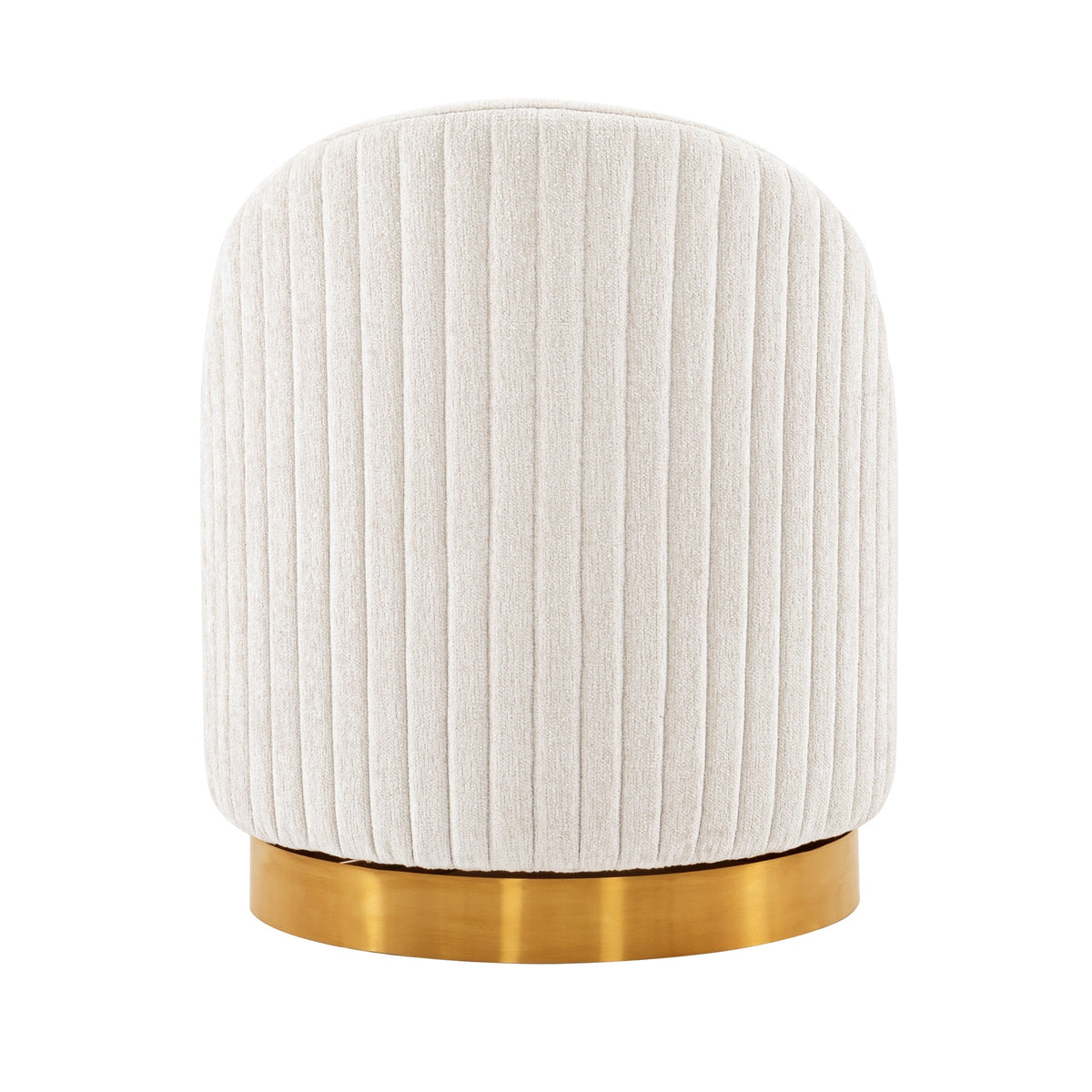 Pumpkin Swivel Chenille Accent Chair - Cream/Gold