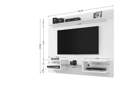 Meuble TV mural flottant moderne Augusta – Blanc brillant