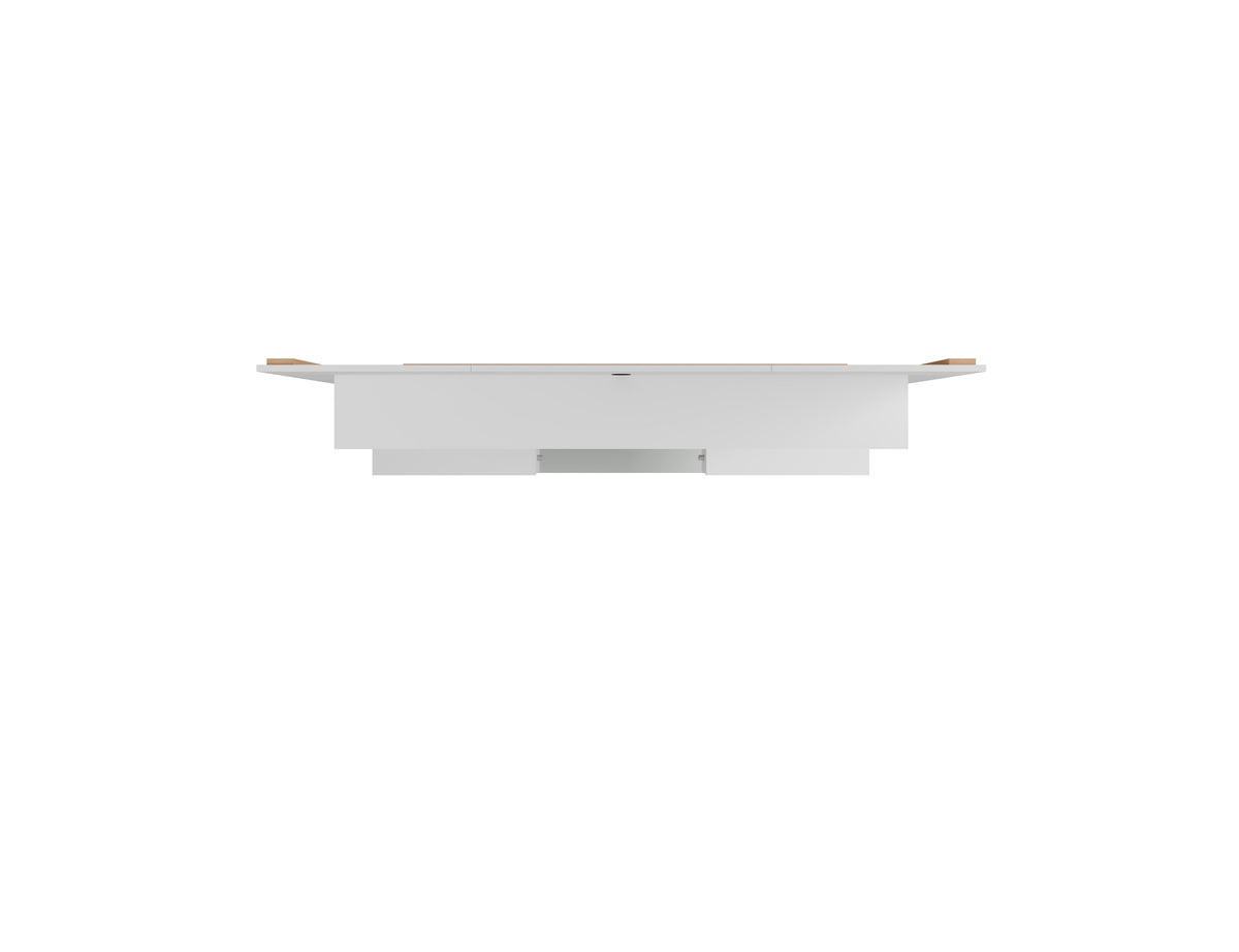 Meuble TV mural flottant moderne Augusta – Blanc brillant