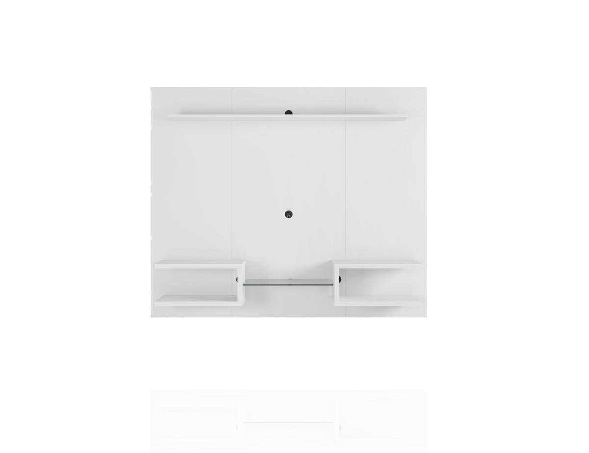 Meuble TV mural flottant moderne Augusta – Blanc brillant