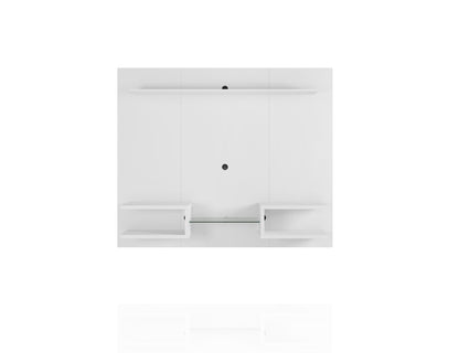 Meuble TV mural flottant moderne Augusta – Blanc brillant
