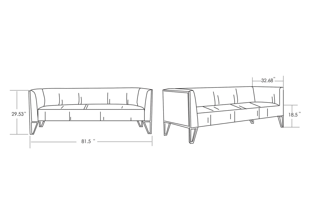 Canapé 3 places Vector - Gris/Or