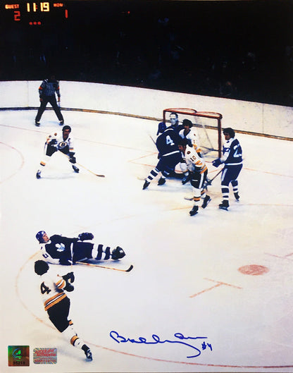 PHOTO BOBBY ORR AUTOGRAPHÉE 11X14 - TIR AU BUT CONTRE TORONTO - COA GNR (14" X 11")