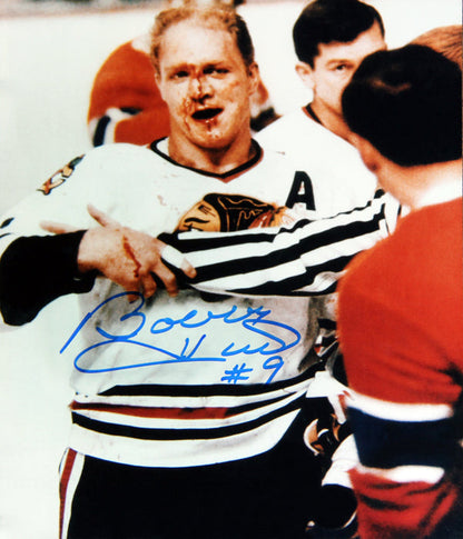 Bobby Hull Autographed 8x10 Bloody Photograph