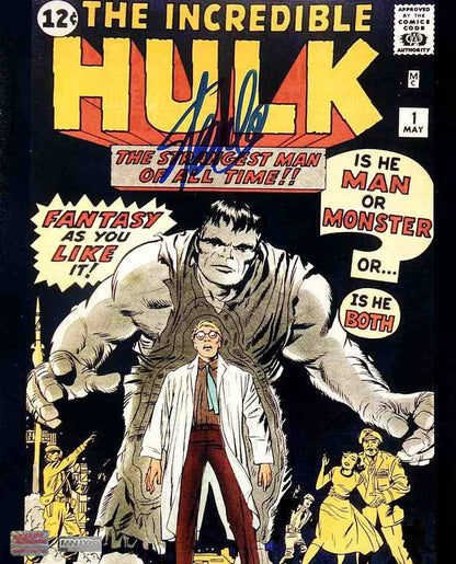 Stan Lee Signed Hulk #1 8x10 Comic Cover Photo