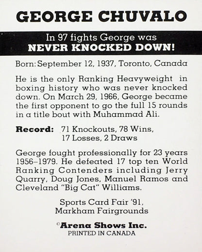 George Chuvalo Boxing Card