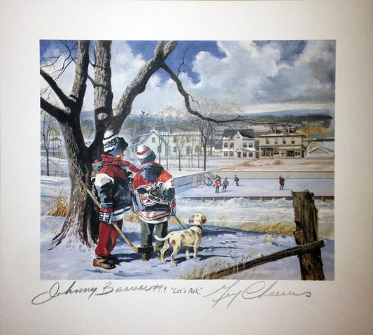 Let's Ask Lithograph Signed by Johnny Bower & Gerry Cheevers