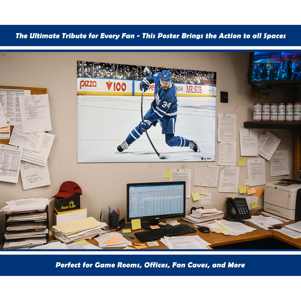 Auston Matthews Slapshot Toronto NHL Licensed Hockey Print