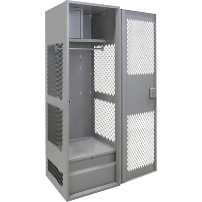 Casier de rangement avec porte, acier, 61 cm (l) x 61 cm (P) x 183 cm (H), gris