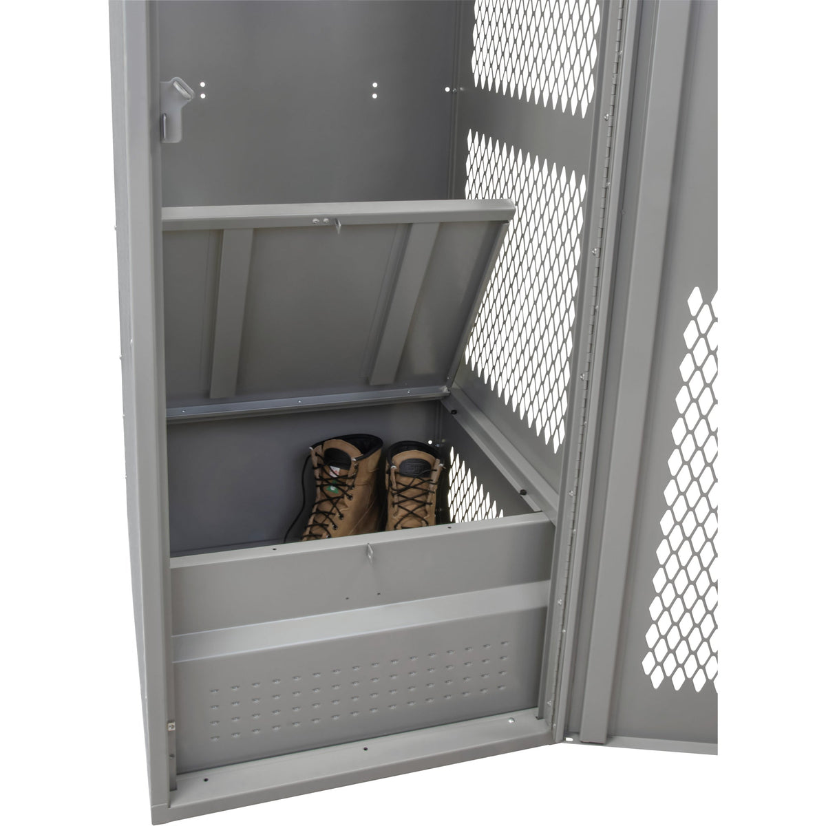 Casier de rangement avec porte, acier, 61 cm (l) x 61 cm (P) x 183 cm (H), gris