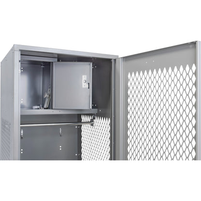 Gear Locker with Door, Steel, 24" W x 18" D x 72" H, Grey