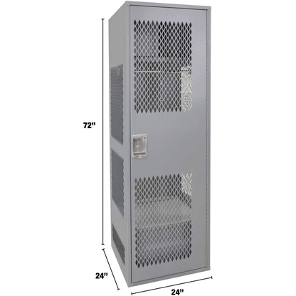 Casier de rangement avec porte, acier, 61 cm (l) x 61 cm (P) x 183 cm (H), gris