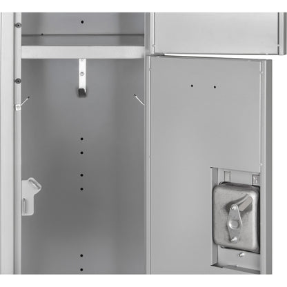 Lockers, 3 -tier, Bank of 3, 36" x 18" x 72", Steel, Grey, Knocked Down
