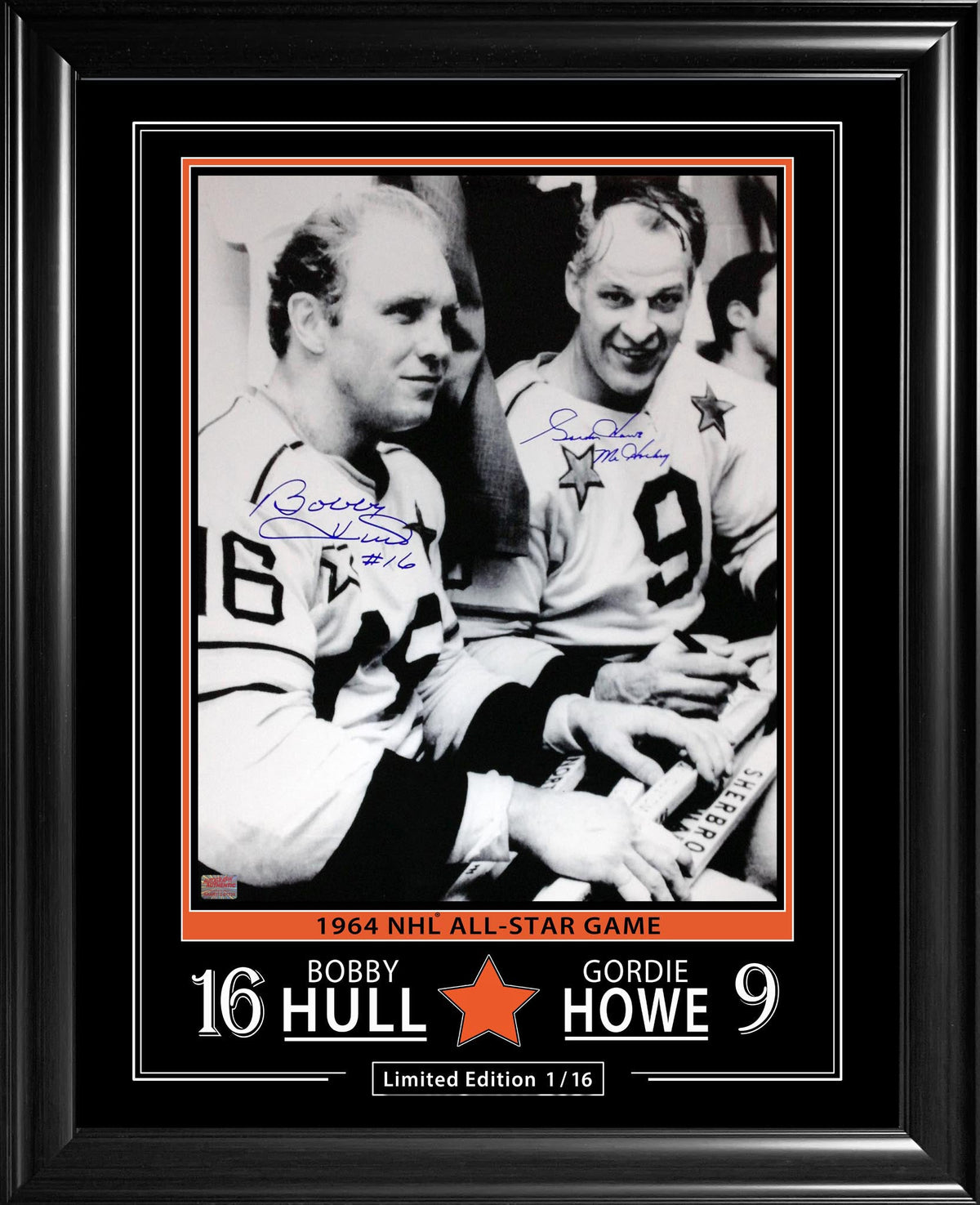 Gordie Howe & Bobby Hull Signed 16x20 Framed #1 of 16