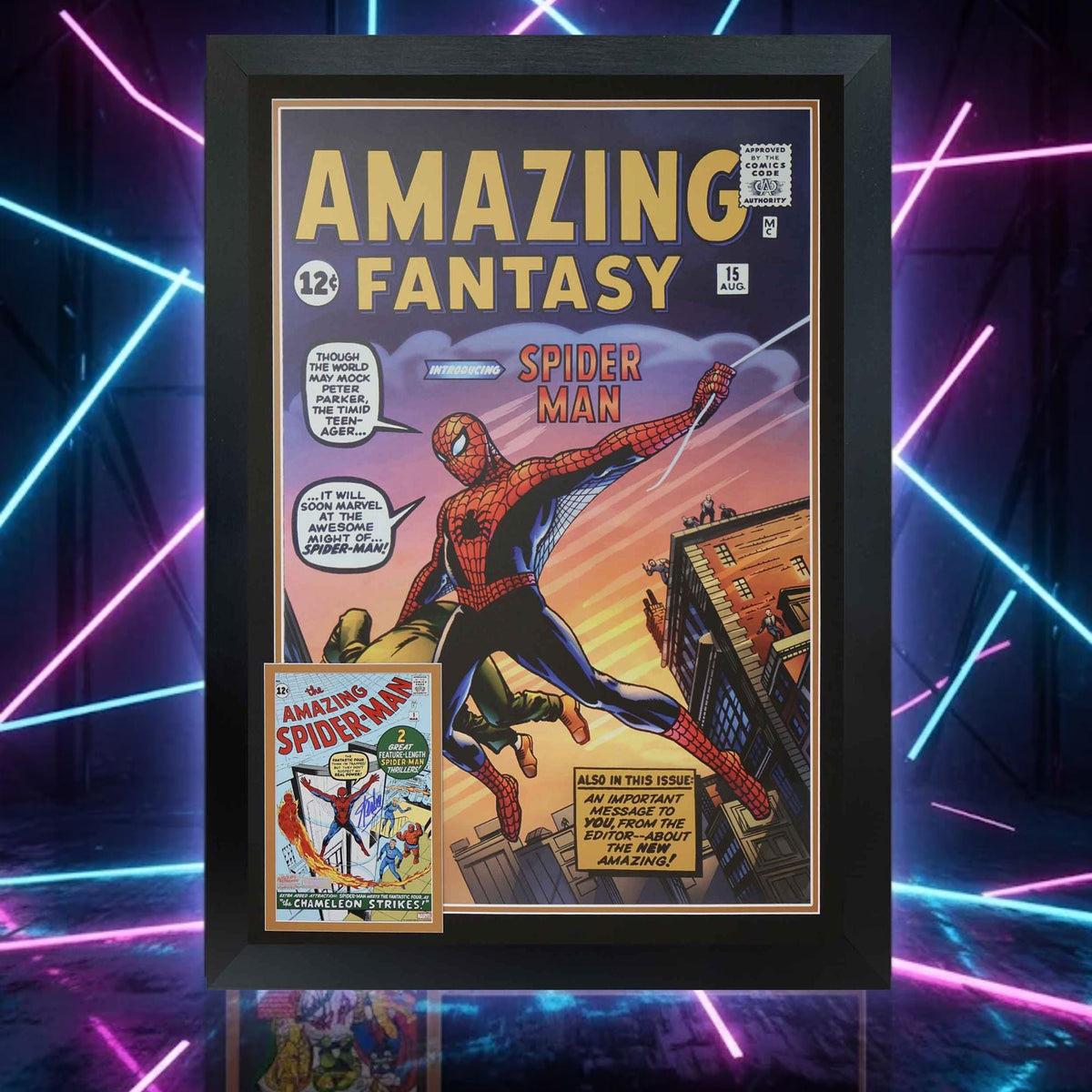 Stan Lee Signed Spider-Man First Appearance Framed Marvel