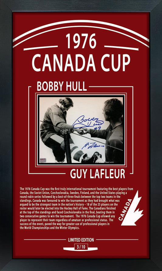 ÉQUIPE CANADA 1976 PHOTO AUTOGRAPHIÉE HULL & LAFLEUR - ÉDITION LIMITÉE DE 10 (30" X 19.5")