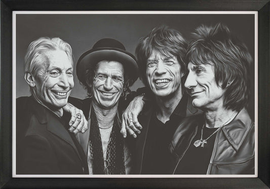 Rolling Stones Band Portrait Framed Art Reprint (33.5x23.5)