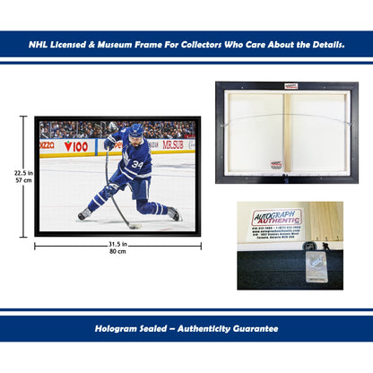 Auston Matthews Slapshot Toronto Framed Canvas (31.5x22.5)