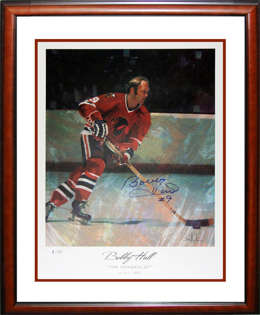 Bobby Hull Autographed Artist Proof Framed Lithograph (27x23)