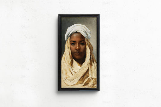 Estampe orientaliste vintage de Franz Kosler : Jeune Bédouine, Beaux-Arts panoramiques (2x1)
