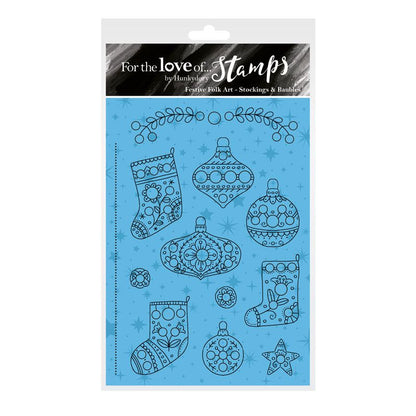 Pour l'amour des timbres - Chaussettes de Noël et boules