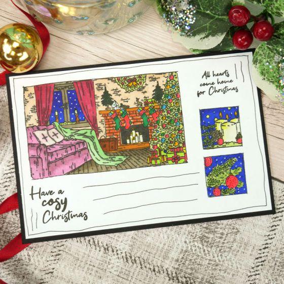 For The Love Of Stamps - Set de Tampons A6 Cheminée Cosy