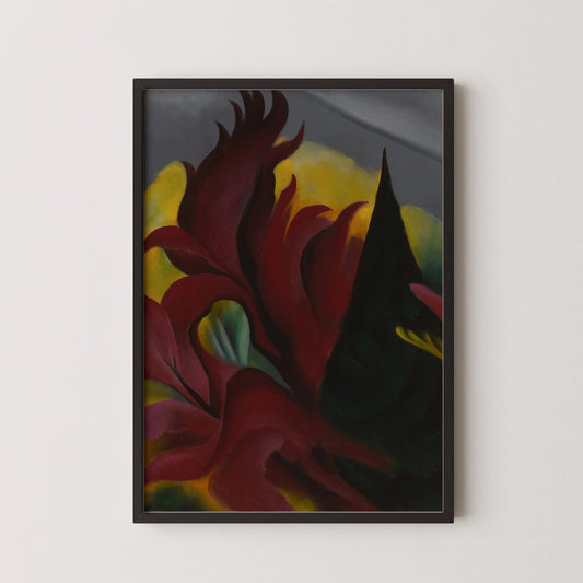 Georgia O'Keeffe - Érable rouge | L'Étonnante peinture en magnifique impression giclée (disponible encadrée à la main ou non encadrée)