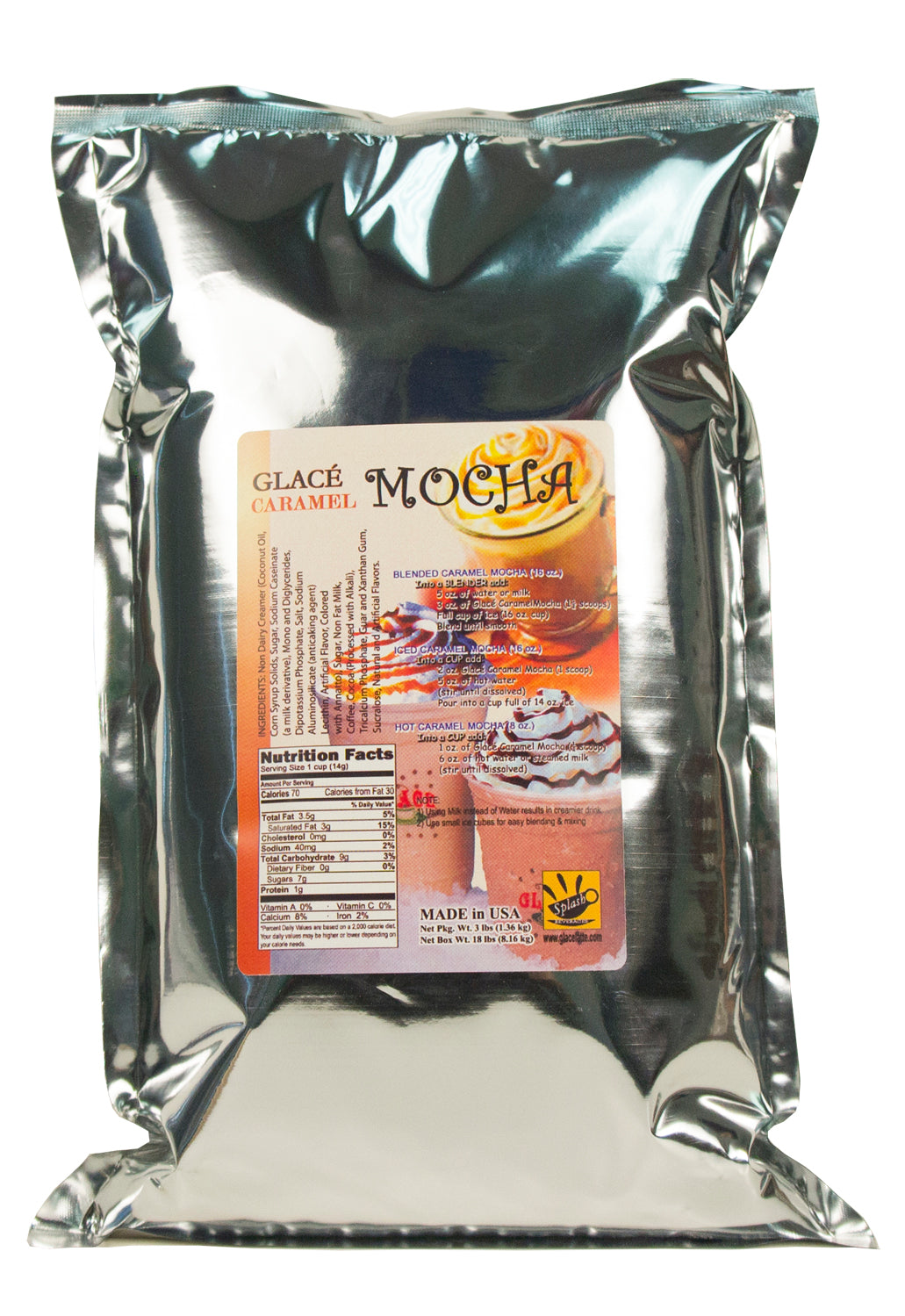Caramel Mocha 4 in 1 Bubble Tea / Latte and Frappe Mix  - Multi-Use Powdered Beverage Mix - Ships Free Within Canada on Orders Above CAD $199