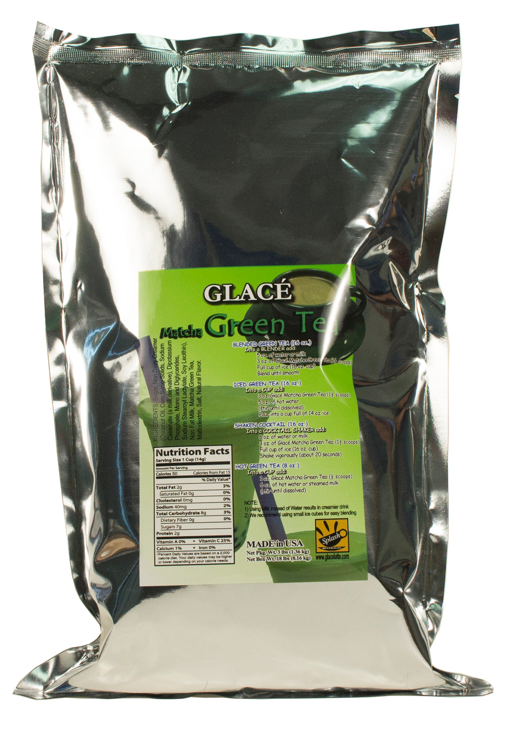 Matcha Green Tea 4 in 1 Bubble Tea / Latte and Frappe Mix - Multi-Use Powdered Beverage Mix - Ships Free Within Canada on Orders Above CAD $199