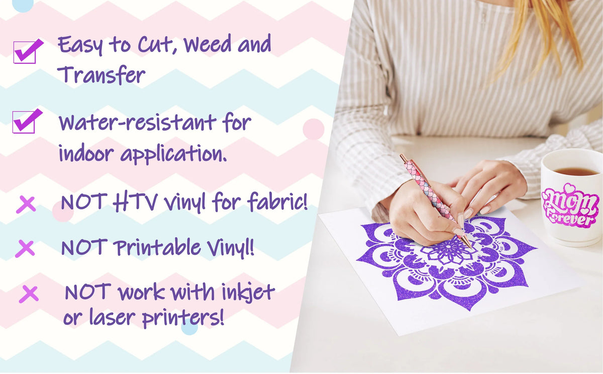 Vinyle adhésif TeckWrap pailleté - Or champagne | Durable et facile à découper | Parfait pour les projets d'artisanat !