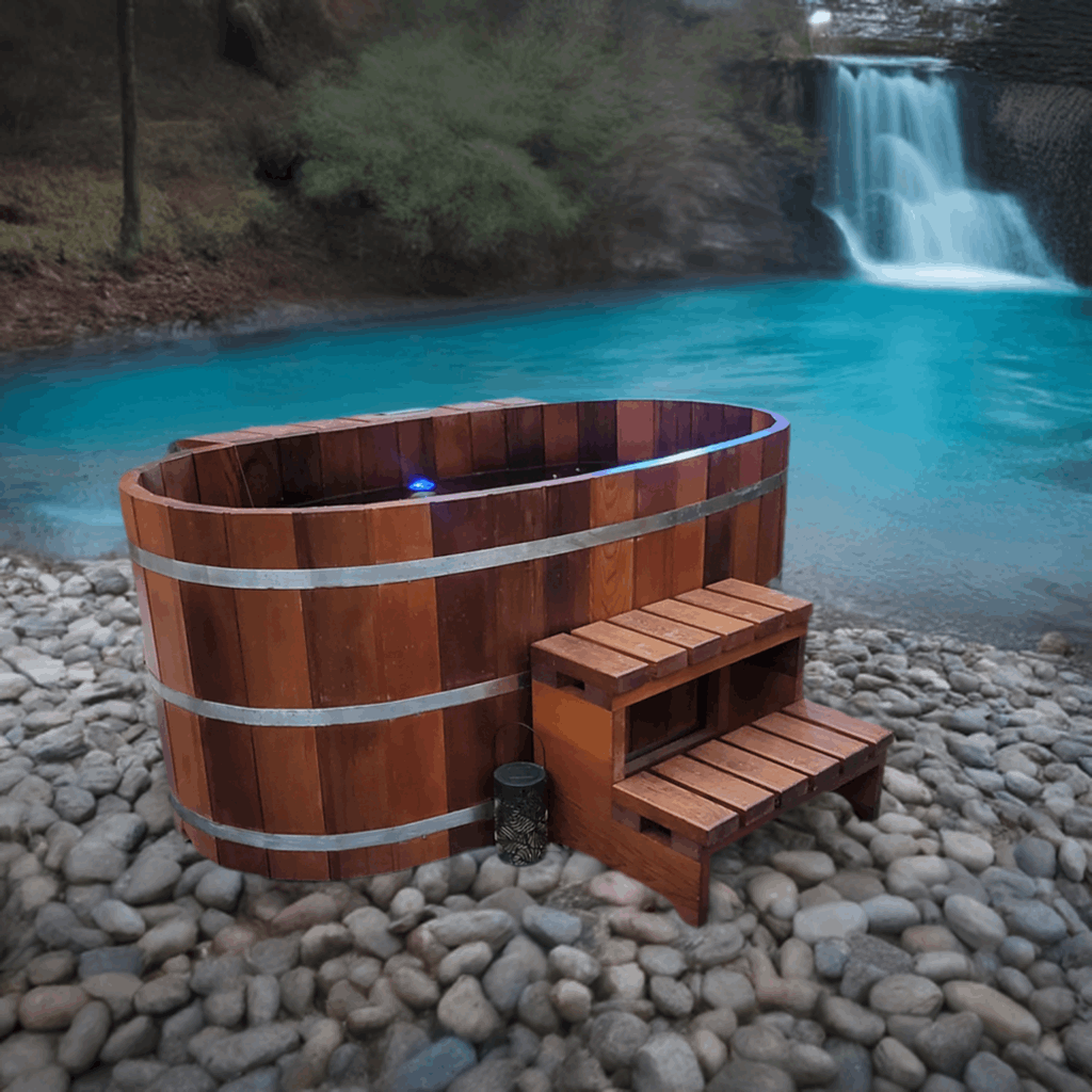 Baignoire de trempage en cèdre japonais Fluid Float