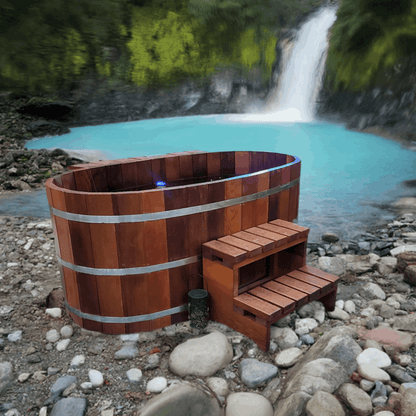 Baignoire de trempage en cèdre japonais Fluid Float