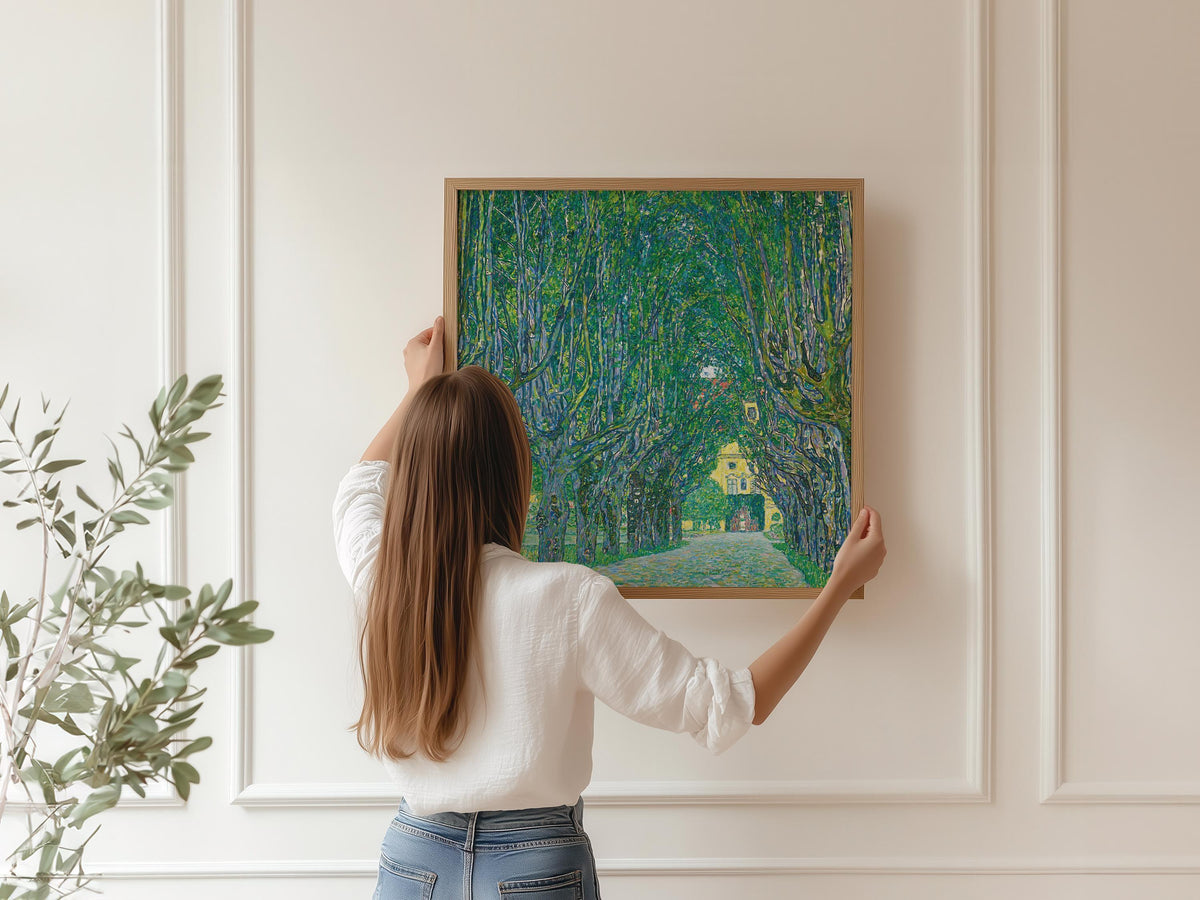 Gustav Klimt Print: Avenue to Kammer Castle, Green Serene Painting