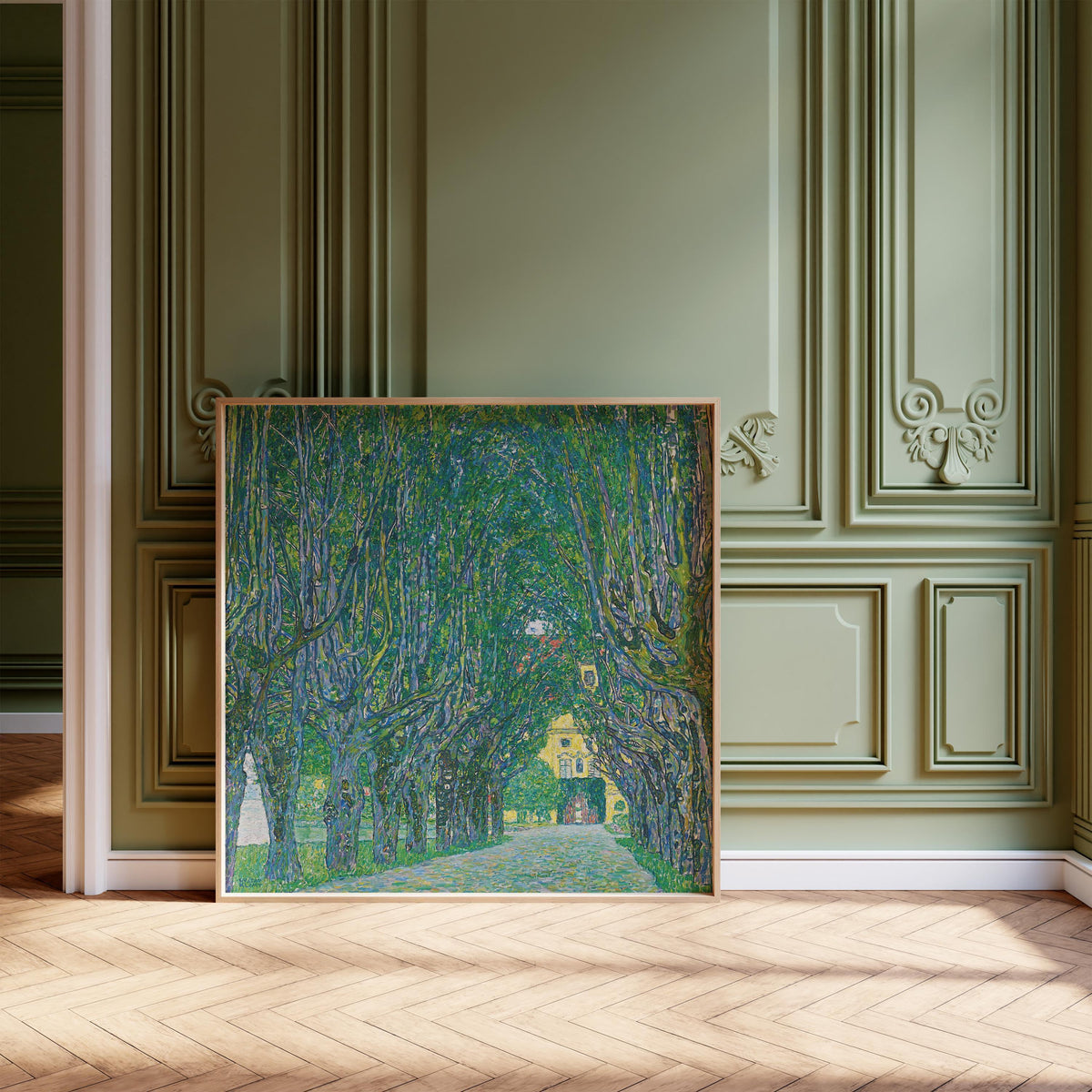 Gustav Klimt Print: Avenue to Kammer Castle, Green Serene Painting