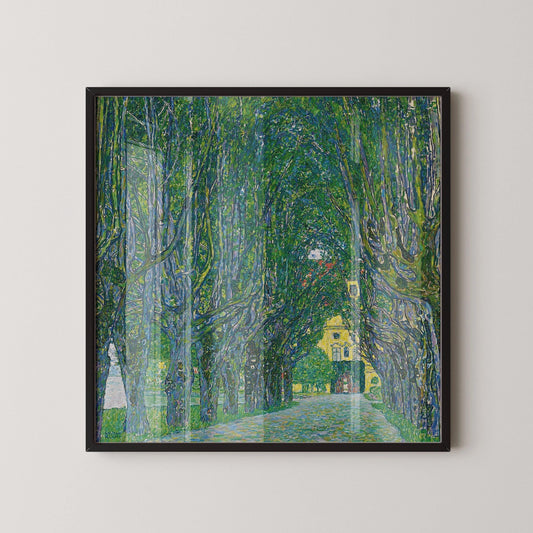 Impression Gustav Klimt : Allée du Château de Kammer, Peinture Sereine et Verte