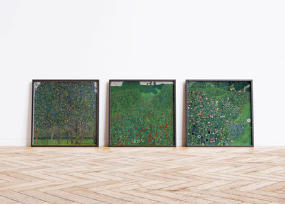 Gustav Klimt Garden Art Print Set: Vintage Fine Art