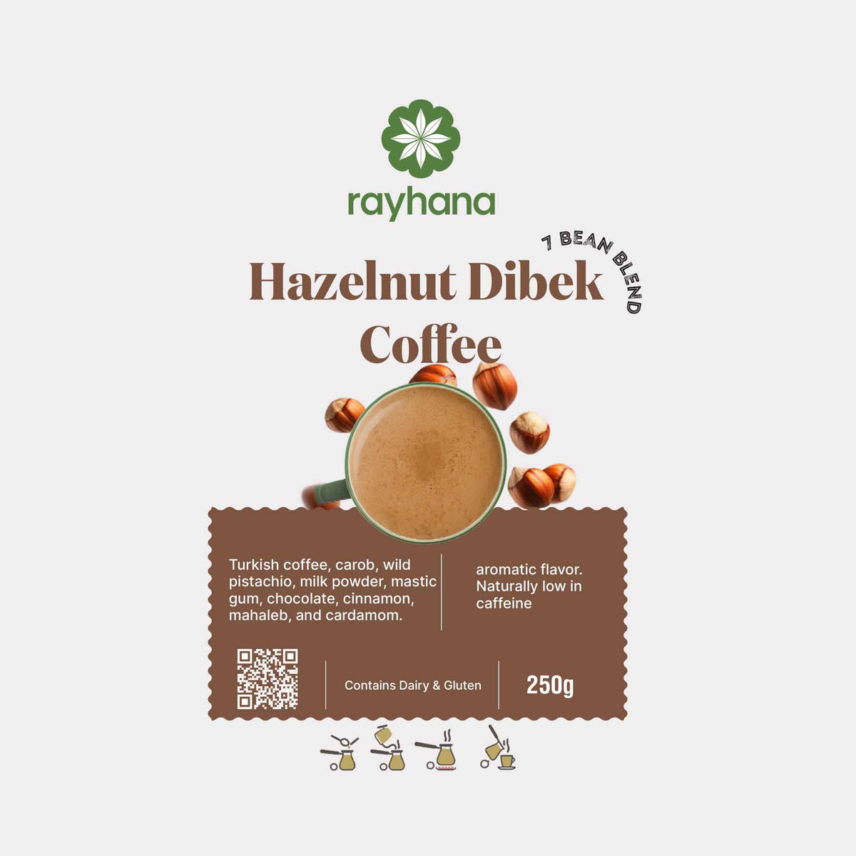 Café Dibek à la noisette – Mélange de 7 grains par Rayhana