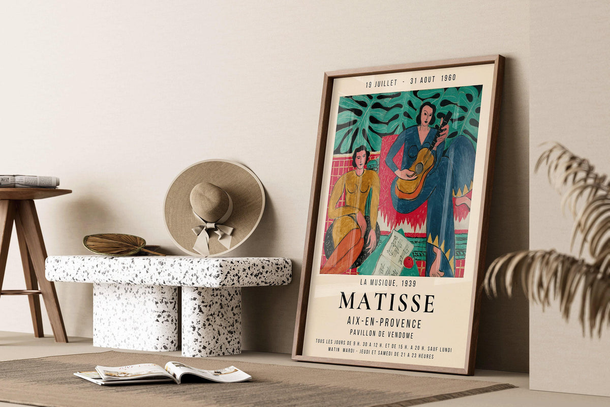 Henri Matisse - La Musique | Affiche d'exposition de tableaux célèbres (disponible encadrée à la main ou non encadrée)