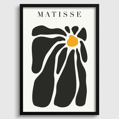 Henri Matisse - Fleur noire en papier découpé | Tableau célèbre (disponible encadré à la main ou non encadré)